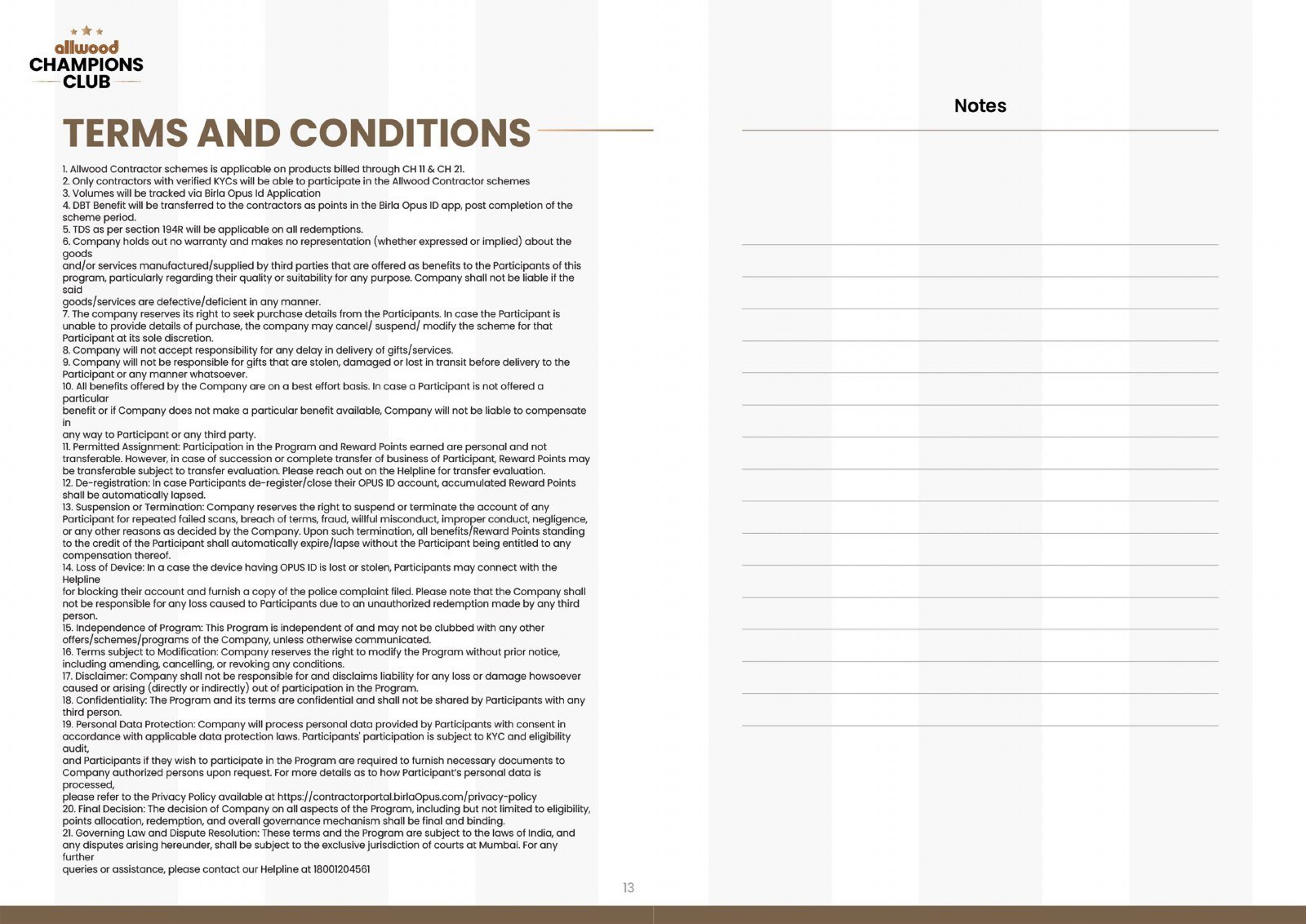 Allwood Loyalty Brochure — page 8 of 8